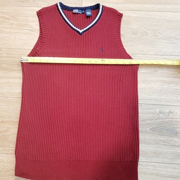 Polo Ralph Lauren Sweater Vest Men's Sz XL Colorblock Burgundy - Picture 9 of 11